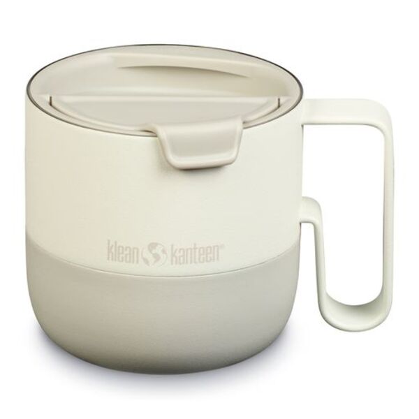 Klean Kanteen Rise Mug Becher in Creme mit Flip Lid und Henkel