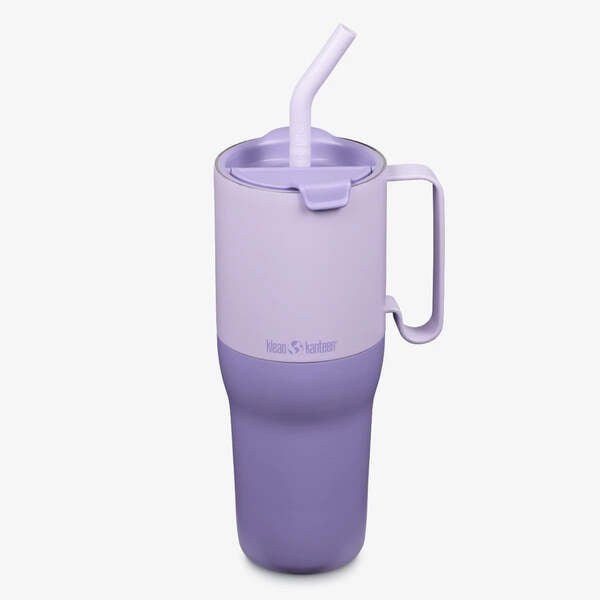 Klean Kanteen Rise Tumbler 1065 ml in Flieder und Violett mit Strohhalm und Henkel