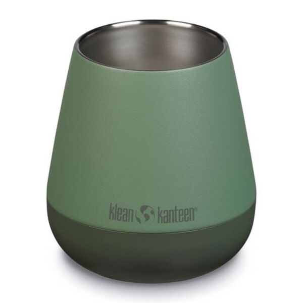 Klean Kanteen Rise Wine Tumbler in Salbeigrün mit dunkelgrünem Fuß