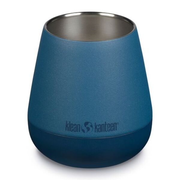 Klean Kanteen Rise Wine Tumbler in Blau mit dunkelblauem Fuß