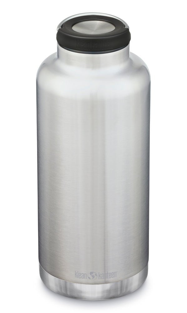 Klean Kanteen TKWide 1893 ml Trinkflasche aus gebürstetem Stahl mit schwarzer Loop Cap
