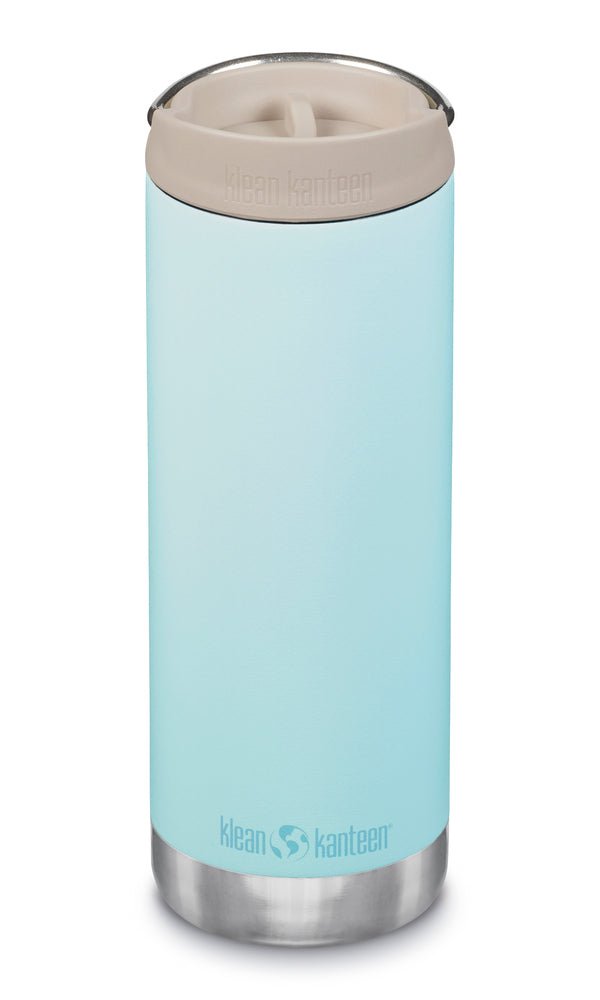 Klean Kanteen TKWide 473 ml in Hellblau mit beigefarbener Café Cap