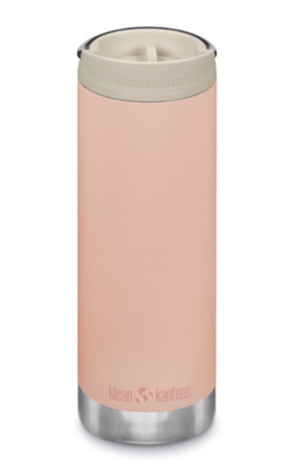 Klean Kanteen TKWide 473 ml in Lachsrosa mit beigefarbener Café Cap