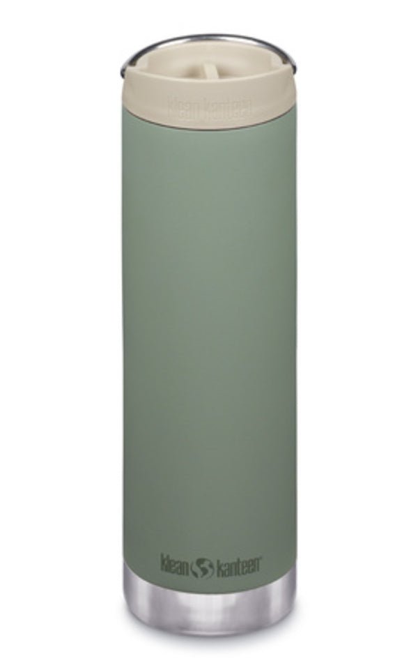 Klean Kanteen TKWide 592 ml in Salbeigrün mit beigefarbener Café Cap