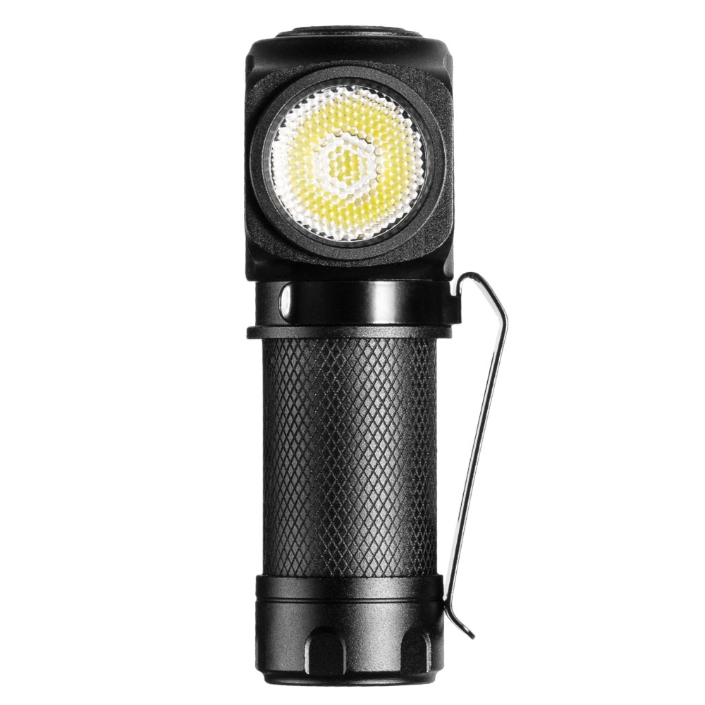 Mactronic Cyclope II Winkellampe ohne Kopfband, von vorne mit Clip