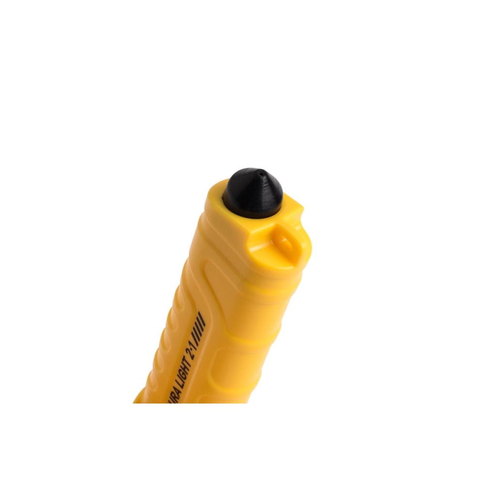 Mactronic Dura Light 2.1 Detail des schwarzen Knopfs und der Öse an der Rückseite