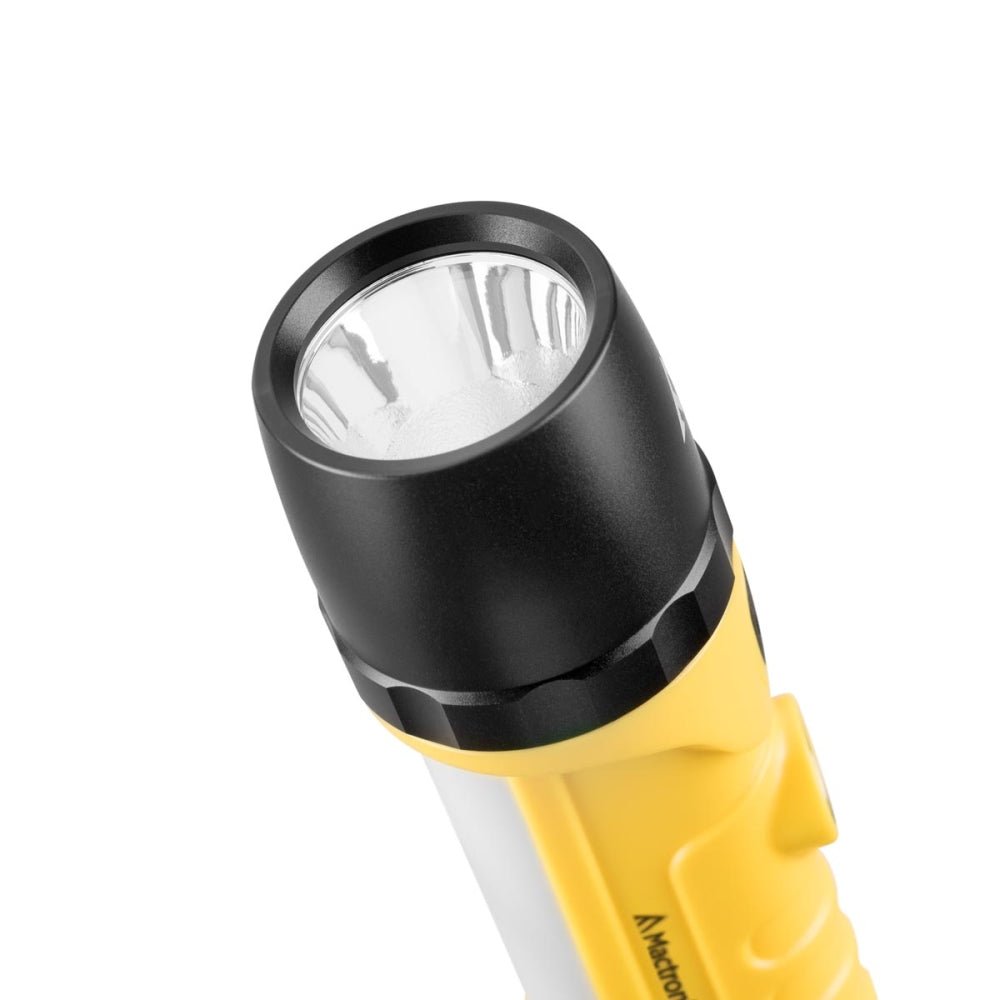 Mactronic Dura Light 2.1 Detail des schwarzen Lampenkopfs mit Reflektor und LED