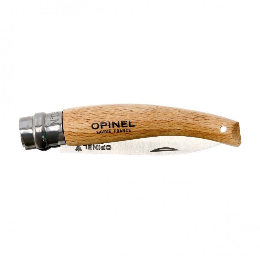 Opinel N°08 Gartenmesser zugeklappt, Holzgriff mit Aufdruck Opinel Savoie France