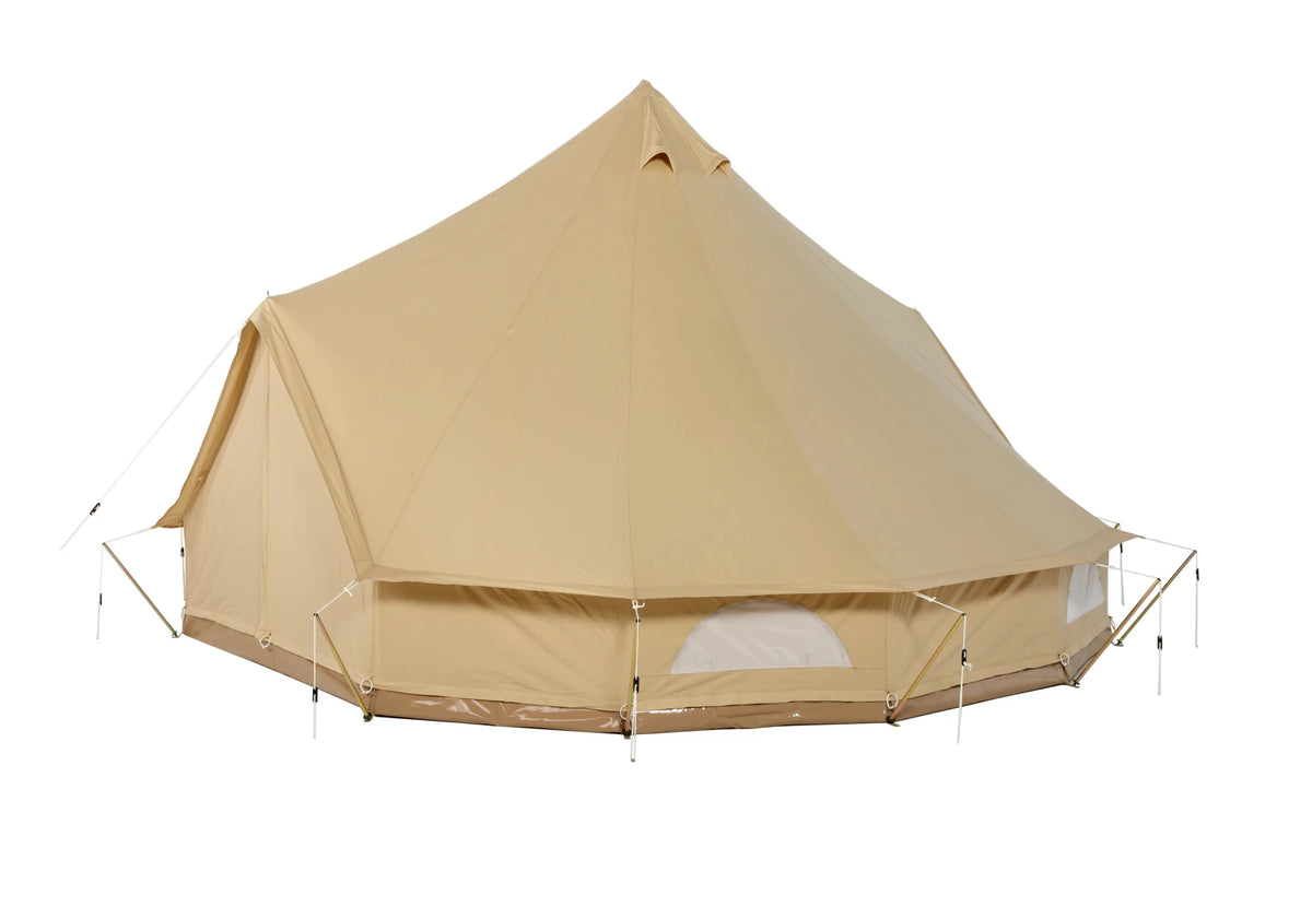 CanvasCamp Sibley ProTech 500 DD von der Seite mit der zweiten Tür links und Fenstern in der Seitenwand
