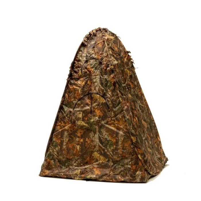 Stealth Gear Extreme Tarnzelt geschlossen, Pyramidenform in brauner Blatttarnung