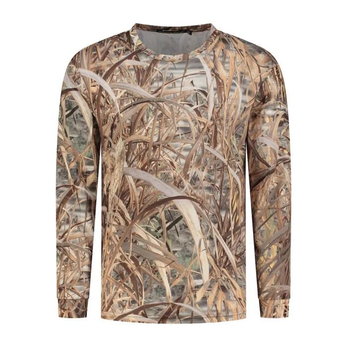 Stealth Gear Langarmshirt Schilfmuster, Camo-Shirt mit langen Ärmeln und Schilfmotiv, Vorderseite