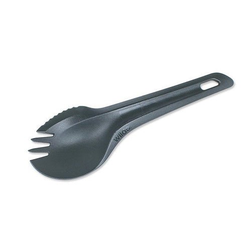 Wildo Spork in Anthrazit mit dem Wildo-Logo auf dem Griff