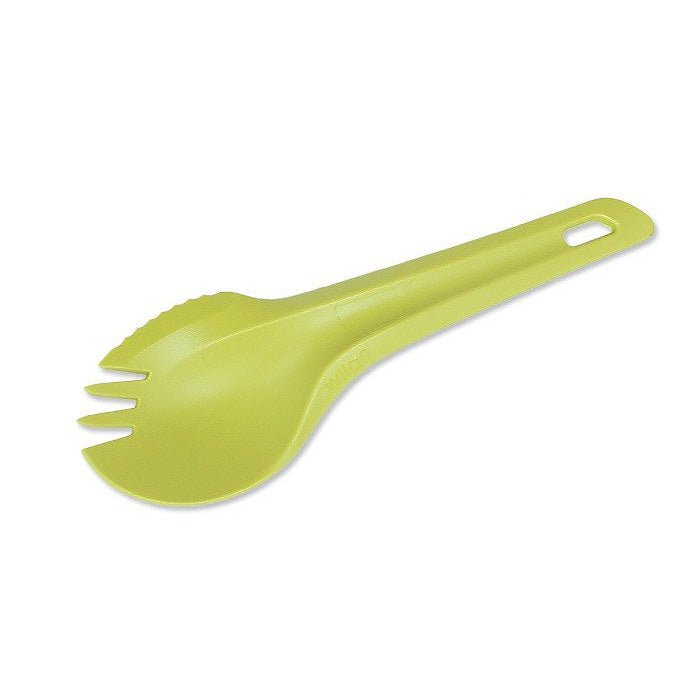 Wildo Spork in Limettengrün, schräg von oben mit den Zinken nach links