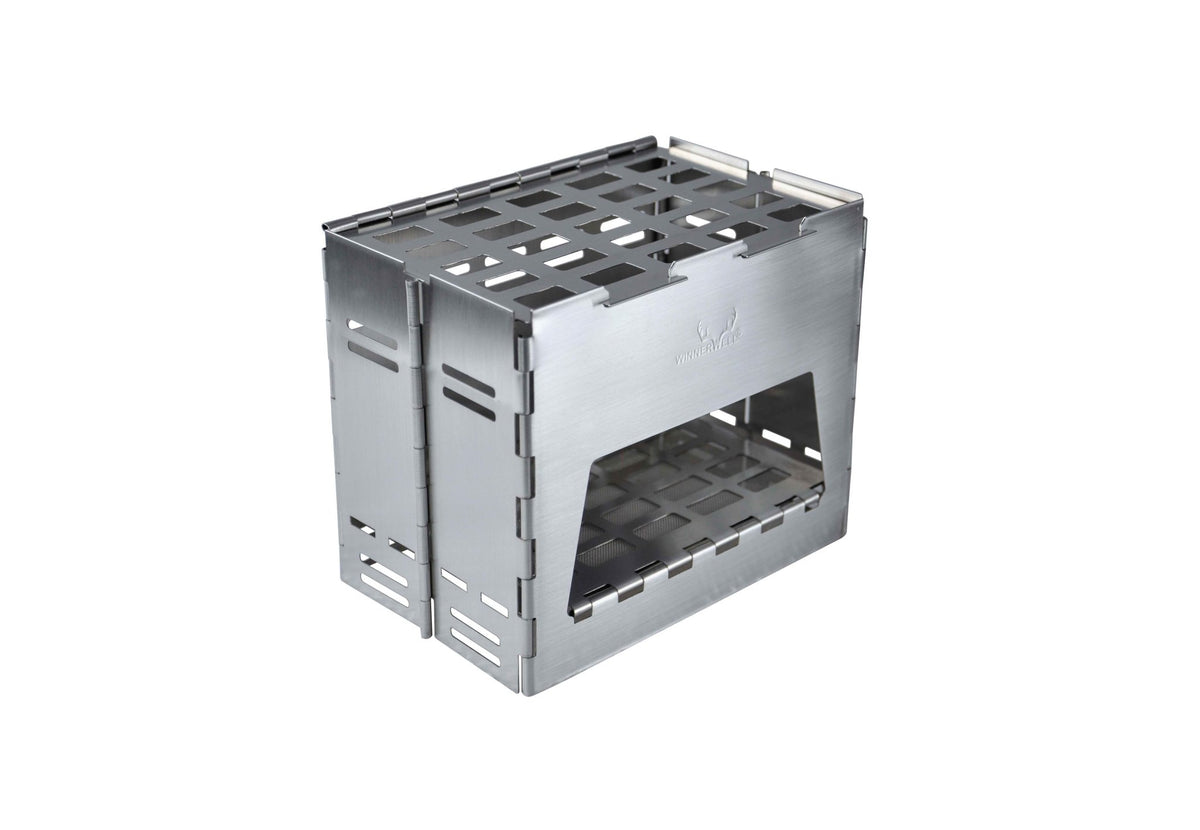 Winnerwell Backpack Stove, rechteckiger Edelstahlkocher mit Rost oben und offener Vorderseite