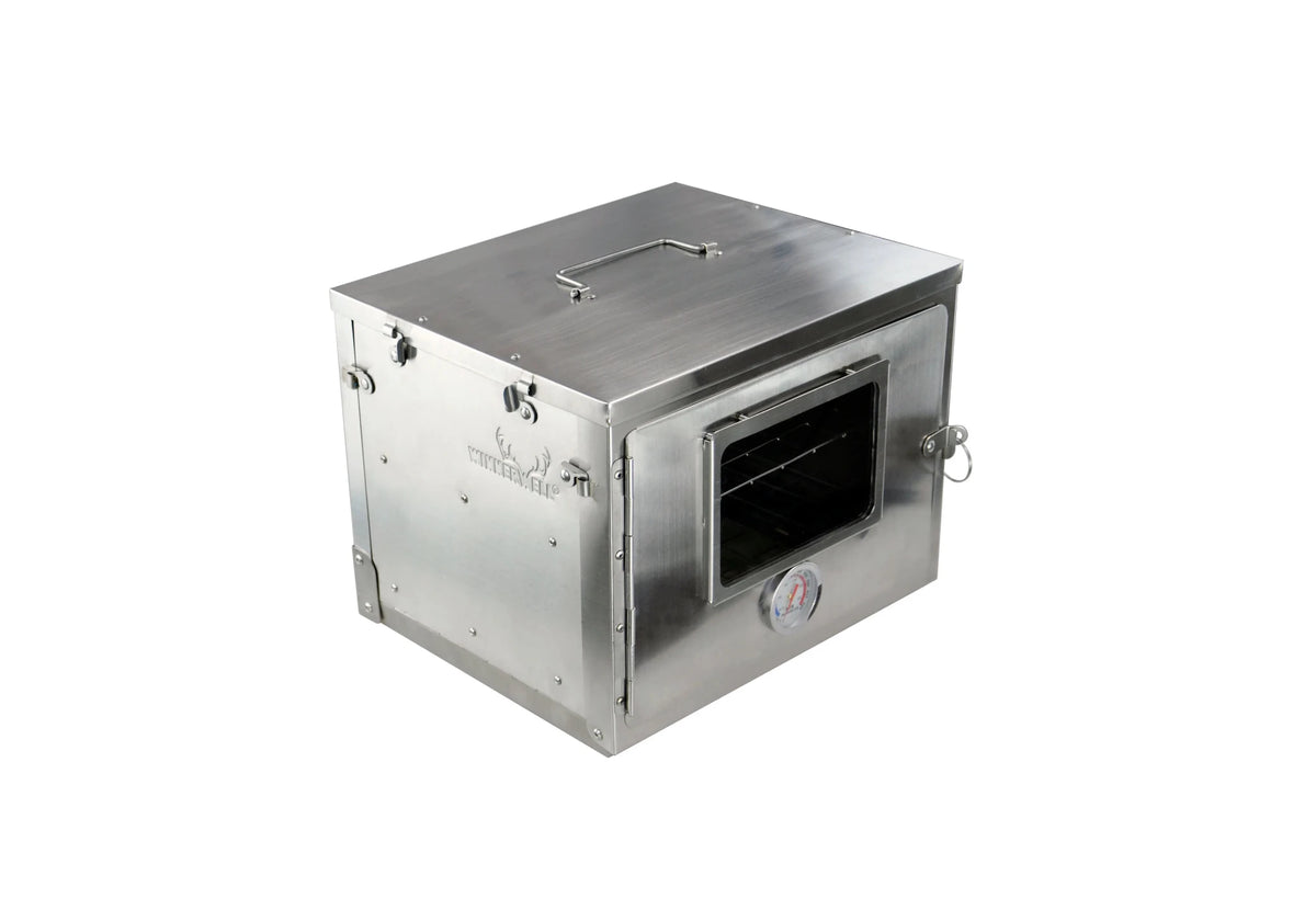 Winnerwell Fastfold Oven, Camping-Backofen aus Edelstahl mit Sichtfenster in der Tür und Griff oben