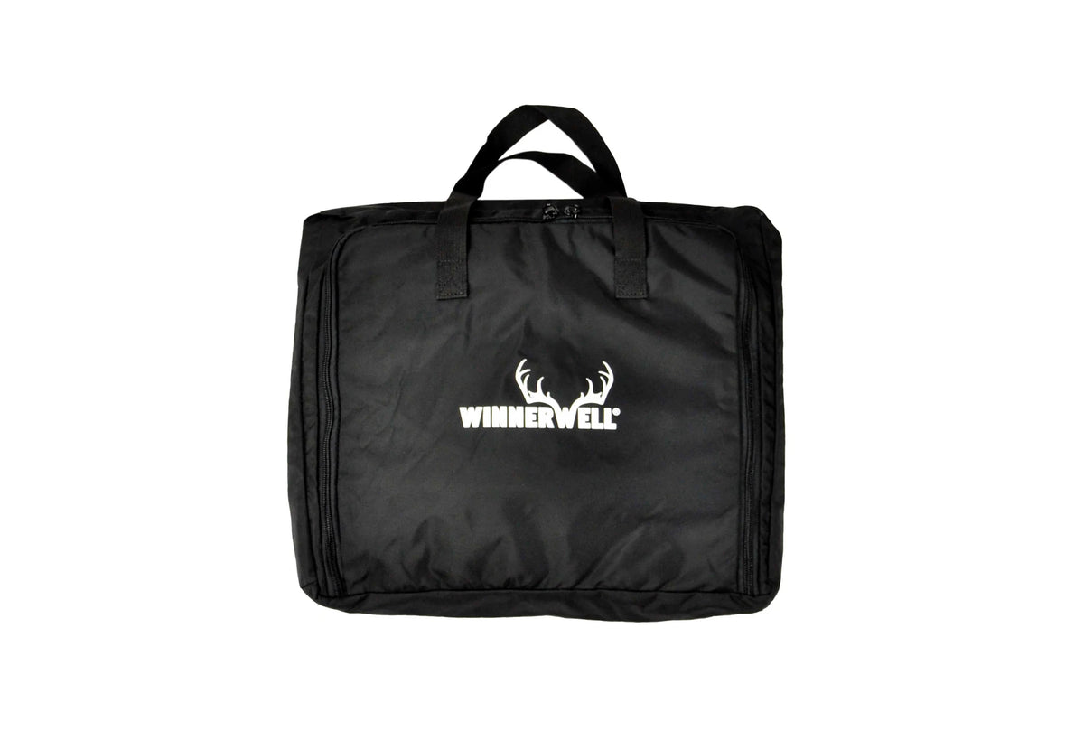 Winnerwell Fastfold Titan schwarze Tragetasche mit Henkeln und weißem Logo