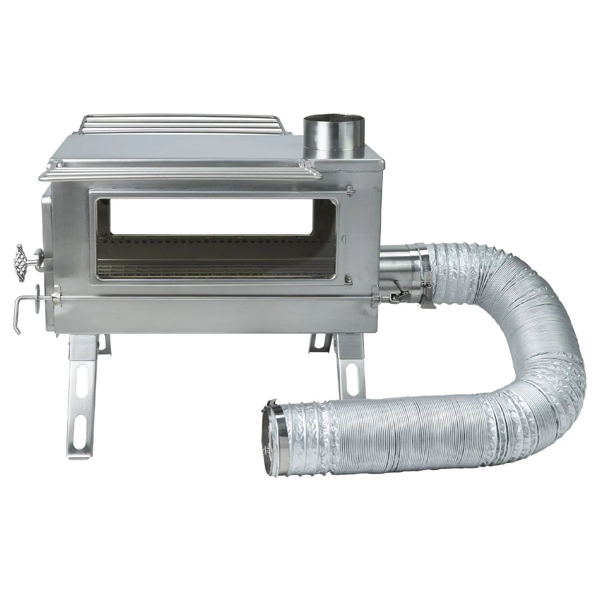 Winnerwell Nomad Plus Double View von der Seite mit langer Seitenscheibe und angeschlossenem Luftschlauch
