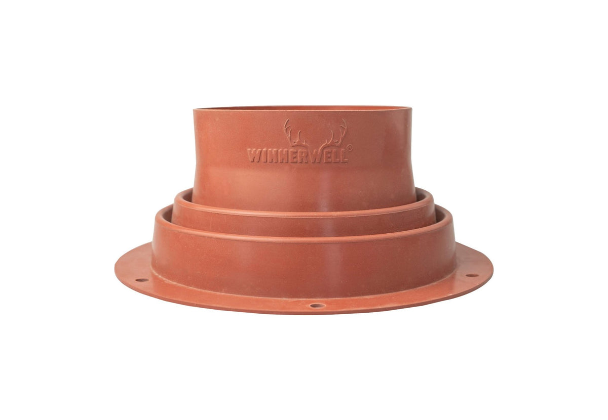 Winnerwell Silikonmanschette, rotbrauner gestufter Kragen mit flachem Flansch und Logo