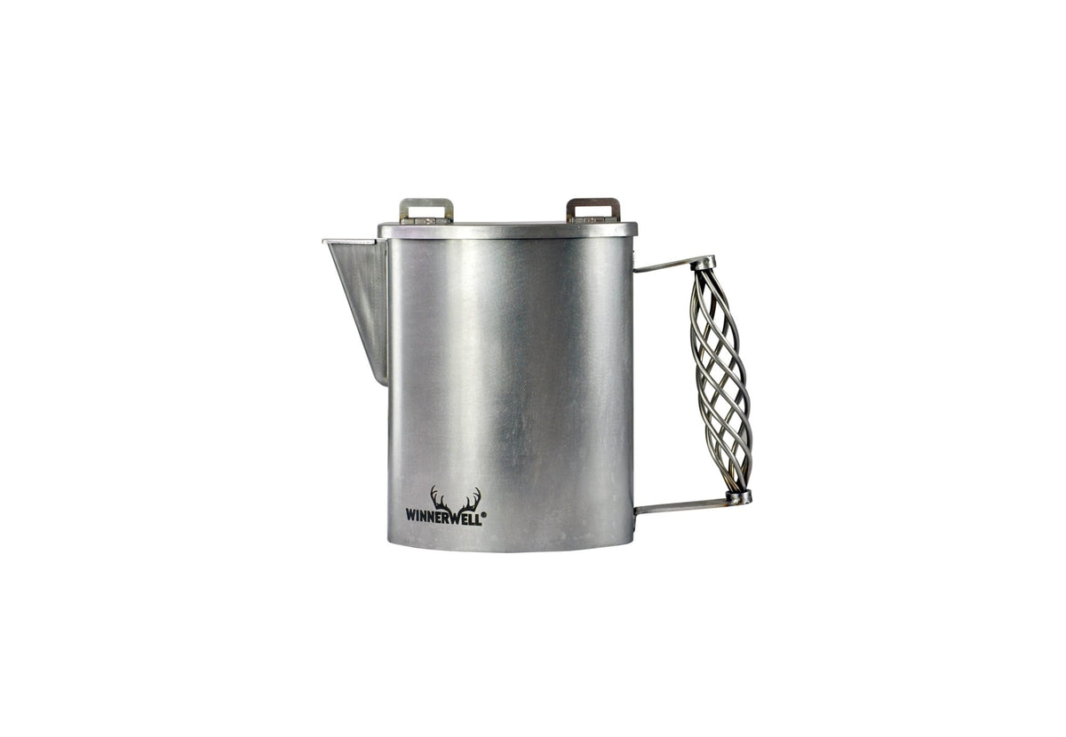 Winnerwell Wassertank als Kessel mit Ausguss, Deckel und geflochtenem Drahtgriff